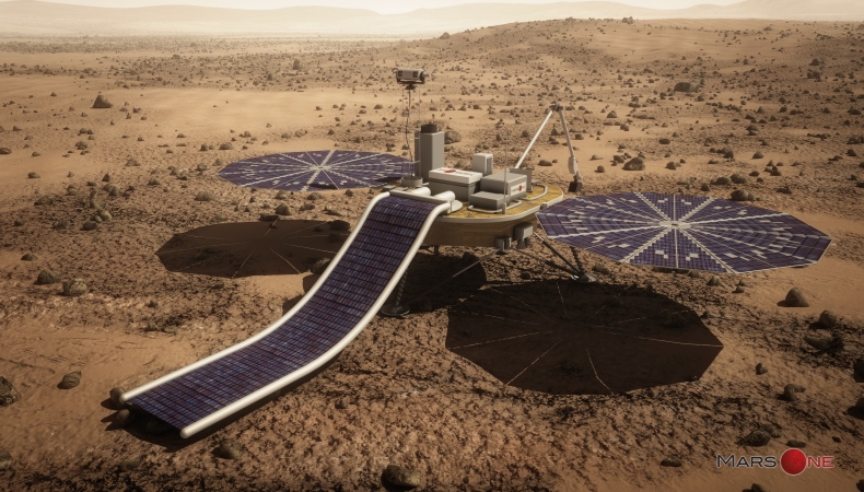 Solar-Panels auf der Oberfläche liefern die nötige Energie.