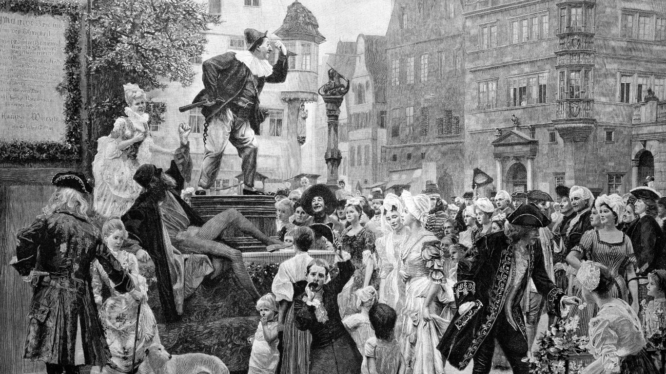 Die Geschichte des Clowns in seiner modernen Gestalt geht auf das 16. Jahrhundert zurück, als er im Komödien-Theater als Pausen-Unterhalter auftrat. Als Hanswurst erlangte er damals zweifelhafte Berühmtheit. Der Hanswurst war als bäuerlich-derbe Figur fester Bestandteil des deutschsprachigen Wander- und Stegreiftheaters, bis er als Kasper ins Puppentheater verbannt wurde - auch weil die Obrigkeit Angst vor seinem losen Mundwerk hatte.